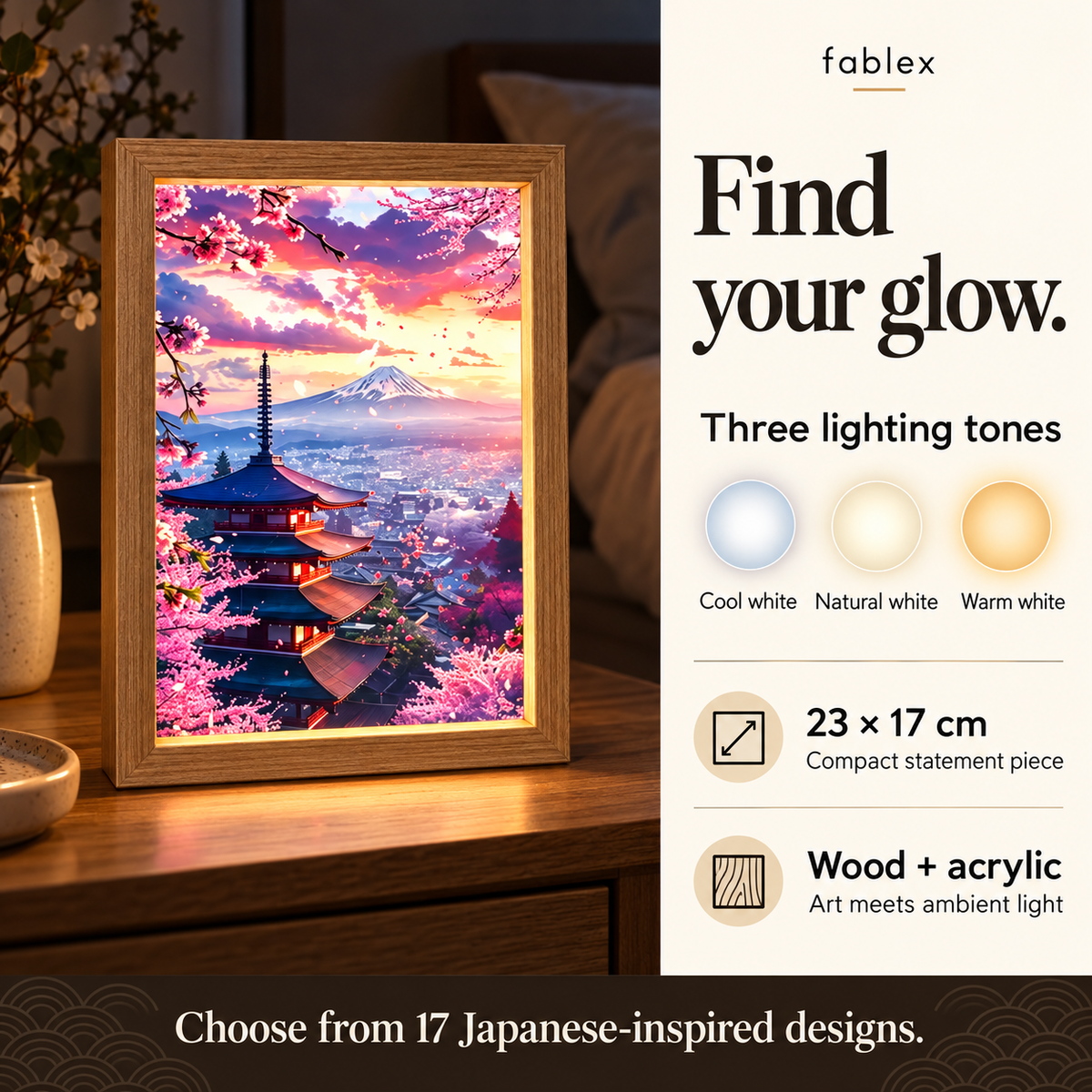Fablex Afterglow — Japanese LED Art Frame