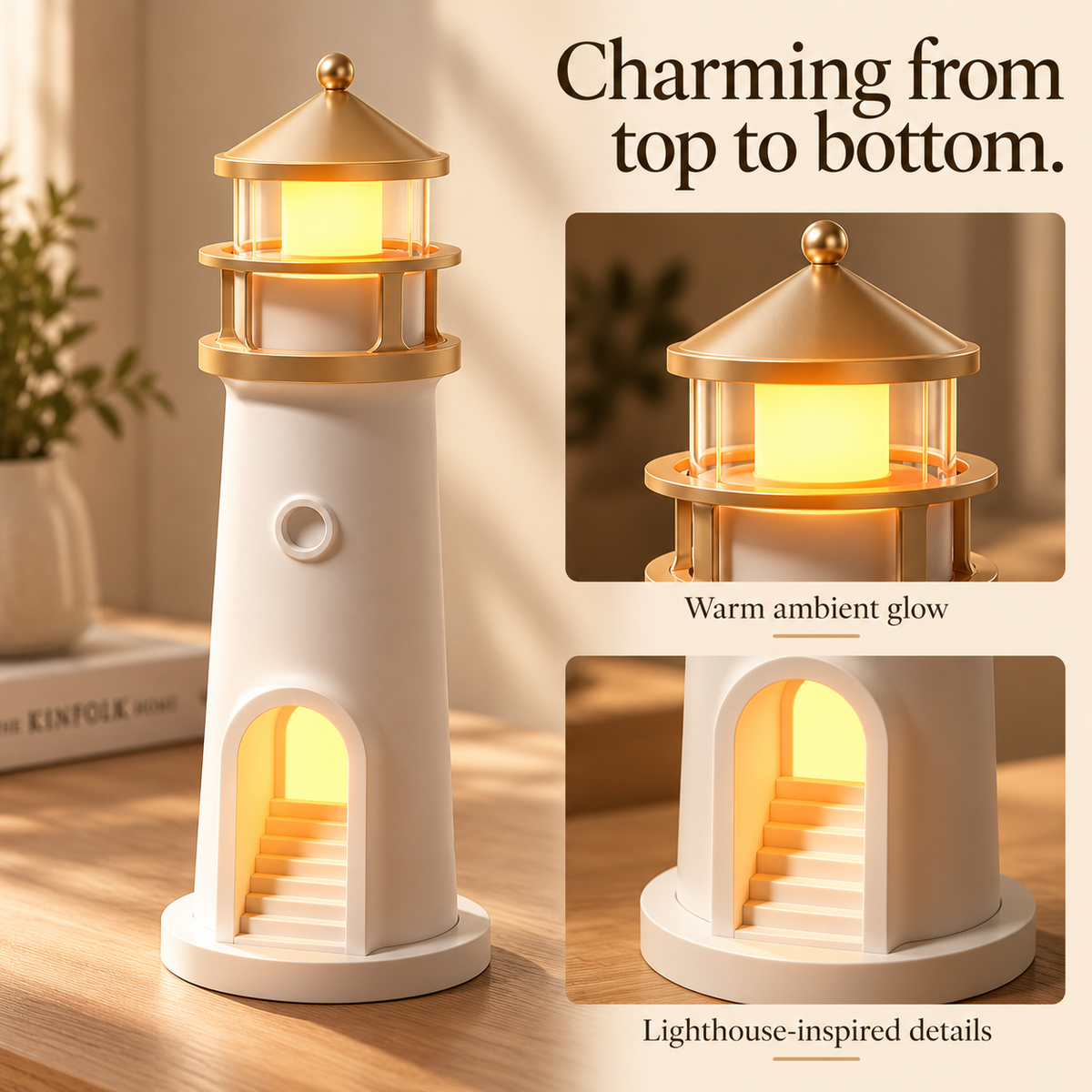 Moonlight Lighthouse Projector — Night Light, Bluetooth Speaker & White Noise