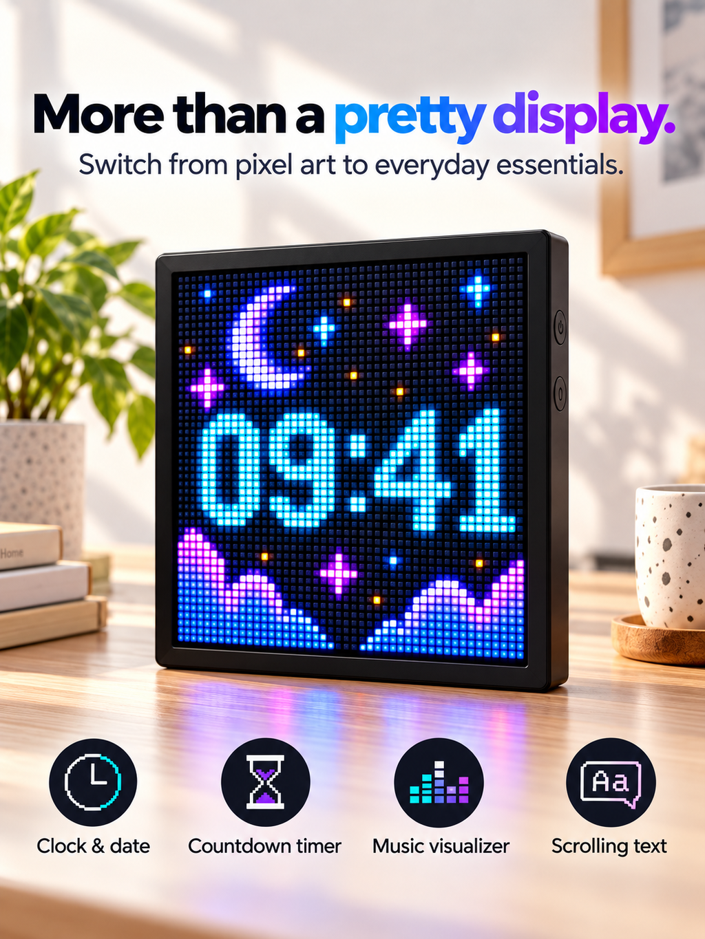 Smart LED Pixel Art Display — Bluetooth App Control | 20cm & 26cm