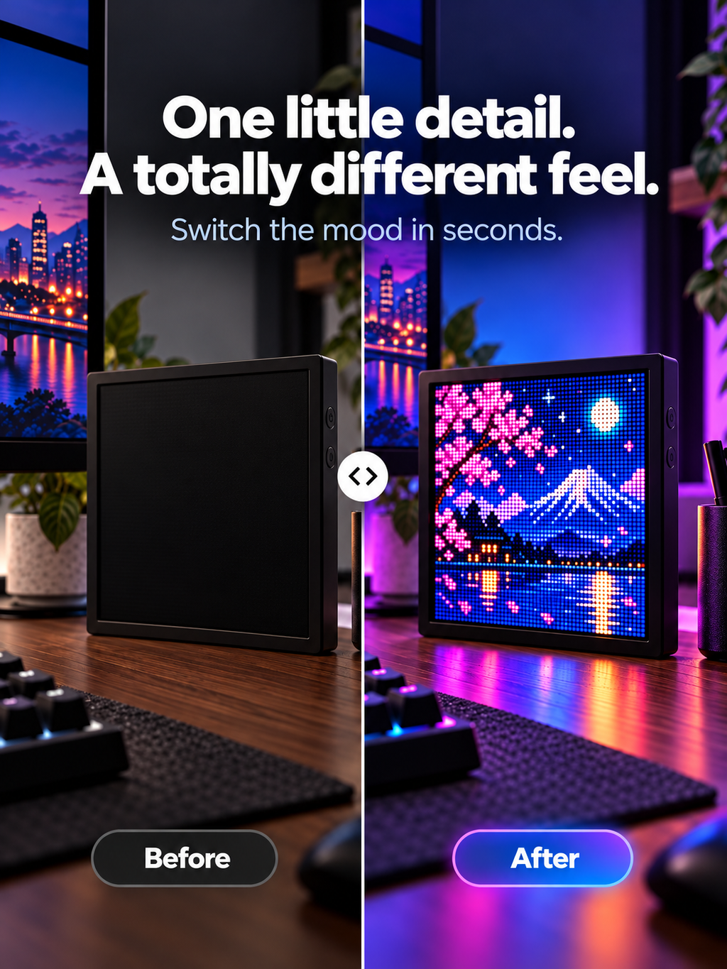 Smart LED Pixel Art Display — Bluetooth App Control | 20cm & 26cm